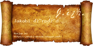 Jakobi Árpád névjegykártya