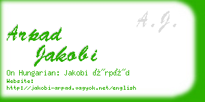 arpad jakobi business card